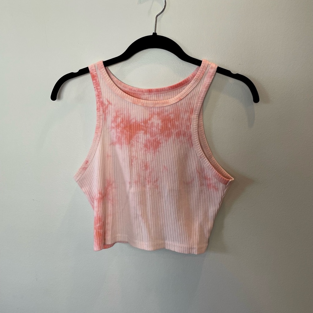J. Inc. ribbed tie dye cropped tank top